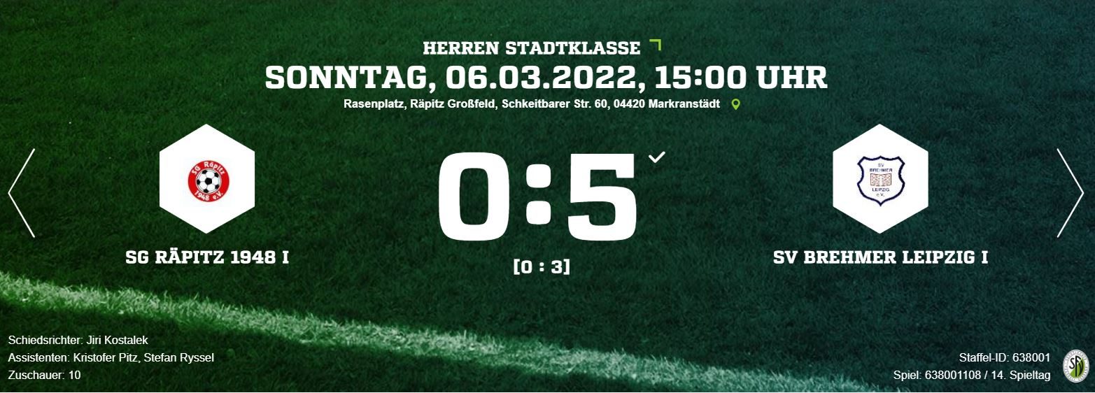 12. Spieltag SV Brehmer vs. SG Räpitz